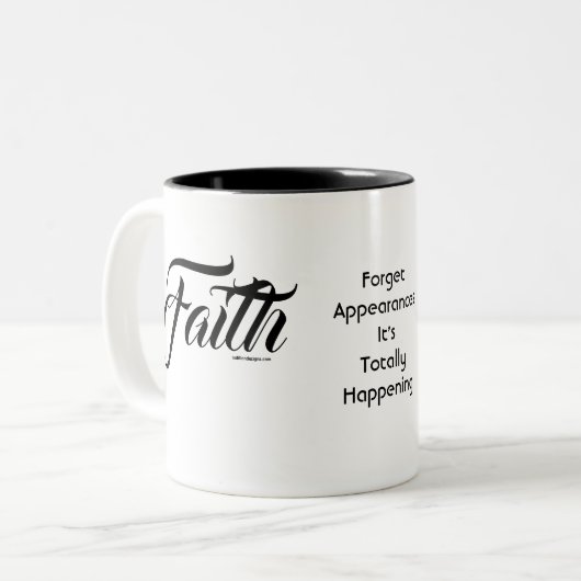 MDILLONDESIGNS.COM cadeaus #FAITH Tweekleurige Koffiemok (Voorkant links)