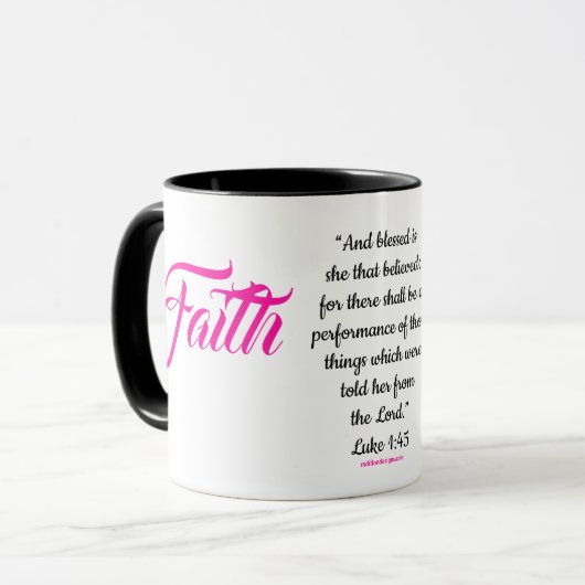 MDILLONDESIGNS.COM Vrouw van #FAITH Mokken (Voorkant links)