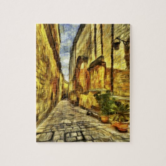 Mdina Street Malta Van Gogh Legpuzzel (Verticaal)