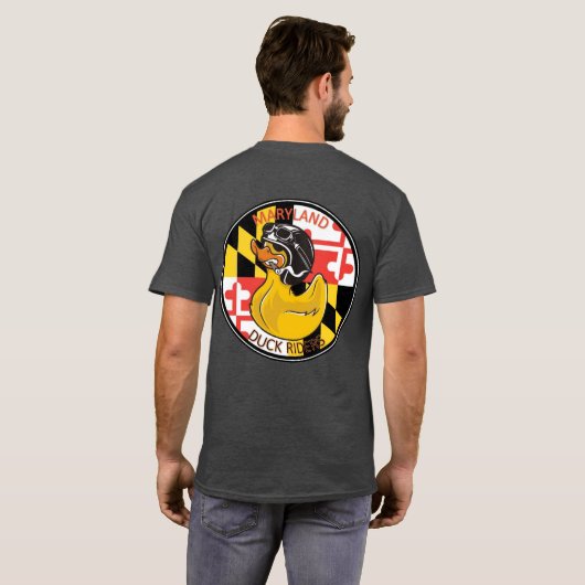 MDRiders Red Text front Logo terug T-shirt (Achterkant volledig)