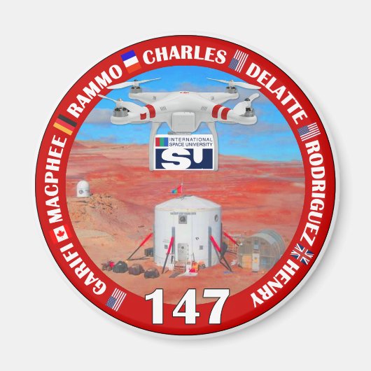 MDRS Crew 147 Magnetische Button Magneet (Voorkant)