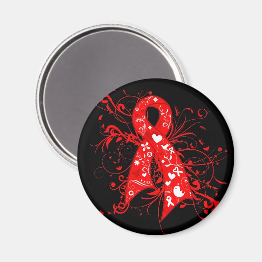 MDS Floral Swirls Ribbon Magneet (Voorkant / Achterkant)