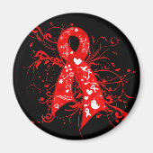 MDS Floral Swirls Ribbon Magneet (Voorkant)