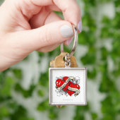 MDS Hope Faith Dual Hearts Sleutelhanger (Hand)