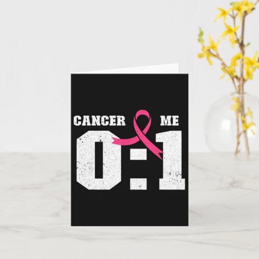 ME 1 Kanker 0 Borstkanker Bewustzijn Roze Lint Kaart (Gele Bloem)