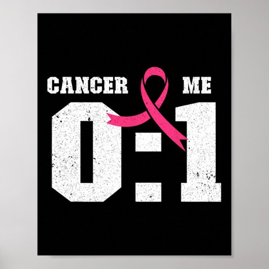 ME 1 Kanker 0 Borstkanker Bewustzijn Roze Lint Poster (Voorkant)