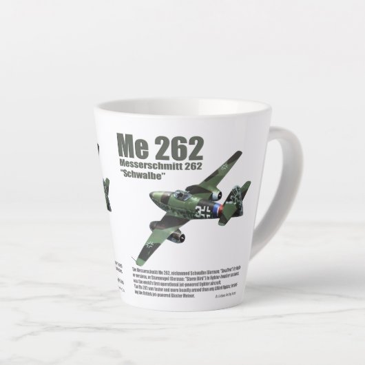 Me 262 Schwalbe Latte Mok (Rechterhoek)