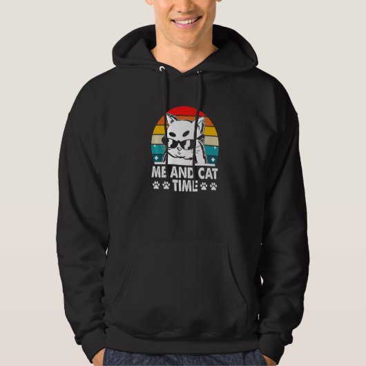 Me and Cat Time Cat Lover Hobby Kitten Pastime Cat Hoodie (Voorkant)