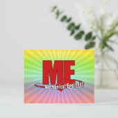 ME BIG RED LOGO MECHANICAL ENGINEER BRIEFKAART (Staand voorkant)