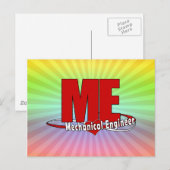 ME BIG RED LOGO MECHANICAL ENGINEER BRIEFKAART (Voorkant / Achterkant)