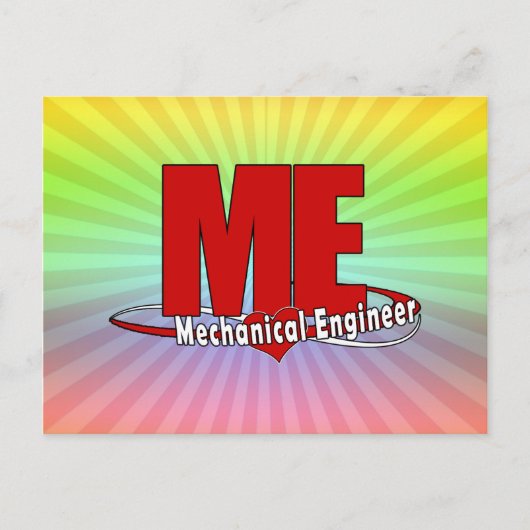 ME BIG RED LOGO MECHANICAL ENGINEER BRIEFKAART (Voorkant)