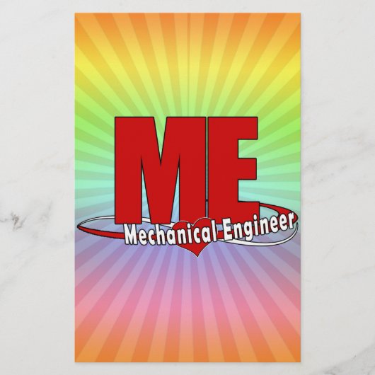 ME BIG RED LOGO MECHANICAL ENGINEER BRIEFPAPIER (Voorkant)
