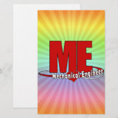 ME BIG RED LOGO MECHANICAL ENGINEER BRIEFPAPIER (Voorkant / Achterkant)