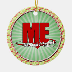 ME BIG RED LOGO MECHANICAL ENGINEER KERAMISCH ORNAMENT
