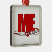 ME BIG RED LOGO MECHANICAL ENGINEER METALEN ORNAMENT (Rechts)