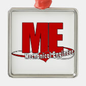 ME BIG RED LOGO MECHANICAL ENGINEER METALEN ORNAMENT (Voorkant)