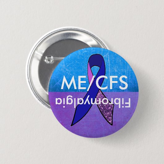 ME/CFS and Fibromyalgia Awareness Button (Voorkant /achterkant)