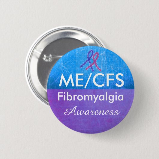 ME/CFS and Fibromyalgia Awareness Button (Voorkant /achterkant)