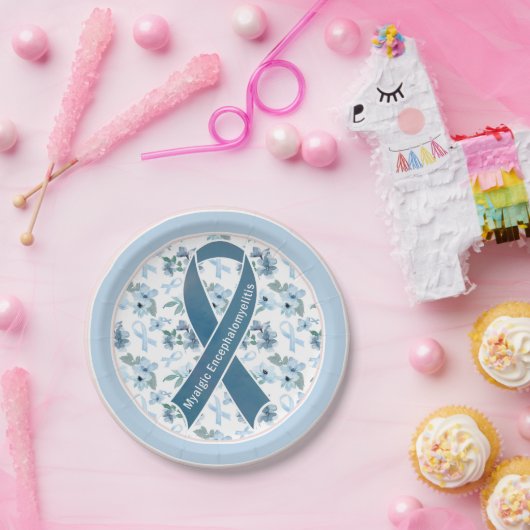 ME/CFS Awareness Ribbon Blue Sunday Papieren Bordje (Feest)