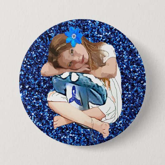 ME/CFS-bewustzijn "Meisje van Hoop" Ronde Button 7,6 Cm (Voorkant)
