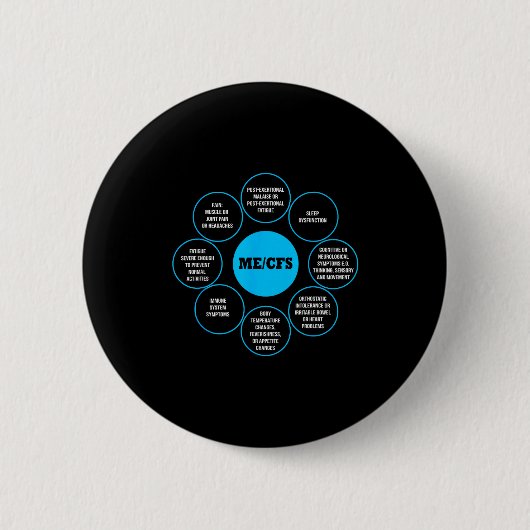 Me Cfs-bewustzijn Symptomen Chronische Illustratie Ronde Button 5,7 Cm (Voorkant)