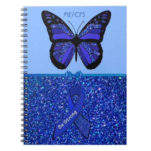 ME/CFS Blue Awareness Ribbon and Butterfly Notitieboek (Voorkant)
