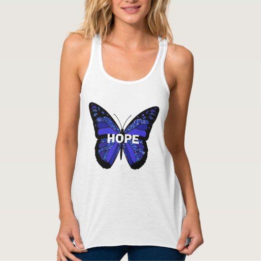 ME/CFS Blue Hope Butterfly Survivor Shirt (Voorkant)