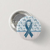 Me/CFS Blue Ribbon Awareness Button (Voorkant /achterkant)