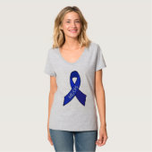 ME/CFS Chronic Fatigue Syndrome Awareness Ribbon T-shirt (Voorkant volledig)
