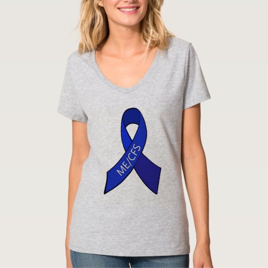ME/CFS Chronic Fatigue Syndrome Awareness Ribbon T-shirt (Voorkant)