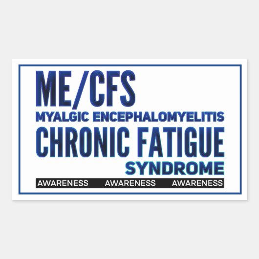 ME/CFS Chronische vermoeidheid Bewustzijn Blues Rechthoekige Sticker (Voorkant)