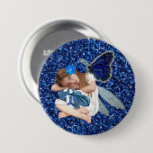 ME/CFS Engel Fairy Meisje Awareness Lint Ronde Button 7,6 Cm (Voorkant /achterkant)