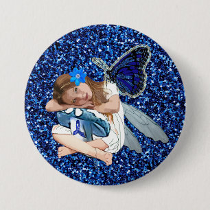 ME/CFS Engel Fairy Meisje Awareness Lint Ronde Button 7,6 Cm