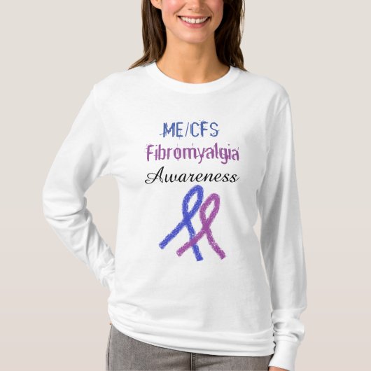 ME/CFS Fibromyalgie Ribbon Awareness Shirt (Voorkant)