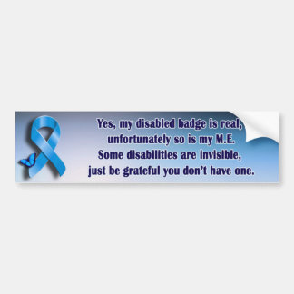 ME / CFS onzichtbare invaliditeits-bumpersticker Bumpersticker