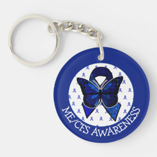 ME/CFS Syndrome Awareness Ribbon and Butterfly Sleutelhanger