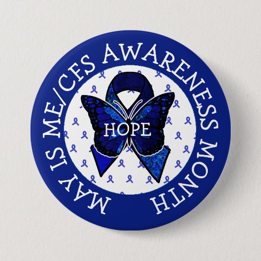 ME/CFS Syndrome Awareness Ribbon Button (Voorkant)