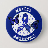 ME/CFS Syndrome Awareness Ribbon Button (Voorkant)