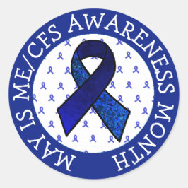 ME/CFS Syndrome Awareness Ribbon Ronde Sticker