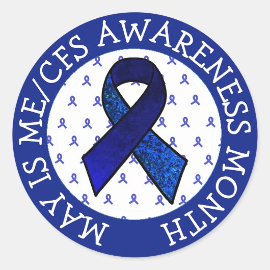 ME/CFS Syndrome Awareness Ribbon Ronde Sticker (Voorkant)