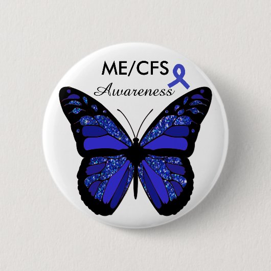 ME/CVS Awareness Butterfly-Button Ronde Button 5,7 Cm (Voorkant)