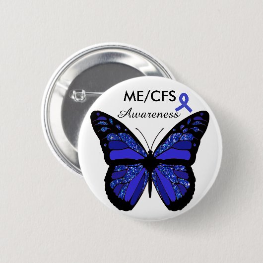 ME/CVS Awareness Butterfly-Button Ronde Button 5,7 Cm (Voorkant /achterkant)
