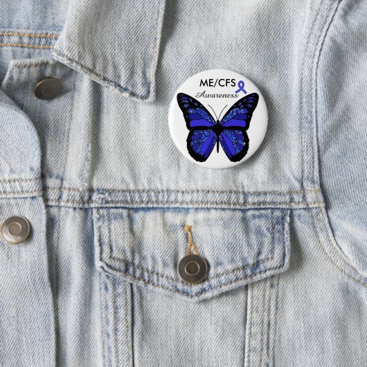 ME/CVS Awareness Butterfly-Button Ronde Button 5,7 Cm (In situ)