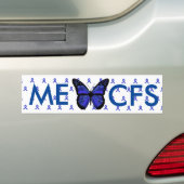 ME/cvs Blue Awareness Ribbon Bumpersticker (Op auto)