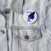 ME/cvs Blue Ribbon en Vlinderbewustzijn Ronde Button 5,7 Cm (In situ)