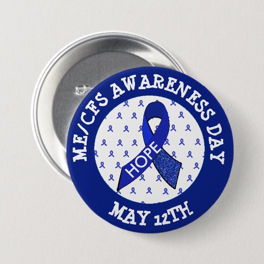 ME/CVS Syndroom Awareness Day 12 mei Ribbon Button (Voorkant /achterkant)