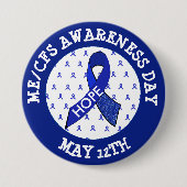 ME/CVS Syndroom Awareness Day 12 mei Ribbon Button (Voorkant)