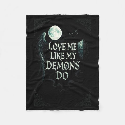 Me Do Like Demons Gothic Moon Fleece Deken (Voorkant)