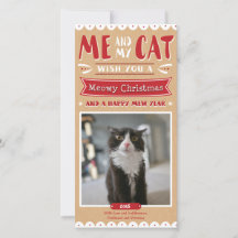 Me en Mijn Kerstmis 4x8 Photocard van de Kat