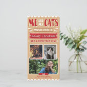 Me en Mijn Kerstmis 4x8 Photocard van Katten (3 Feestdagenkaart (Staand voorkant)